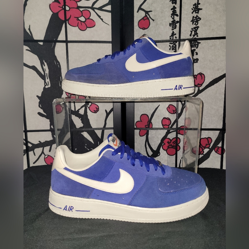 Nike Air Force 1 Low Blue Suede Sneakers